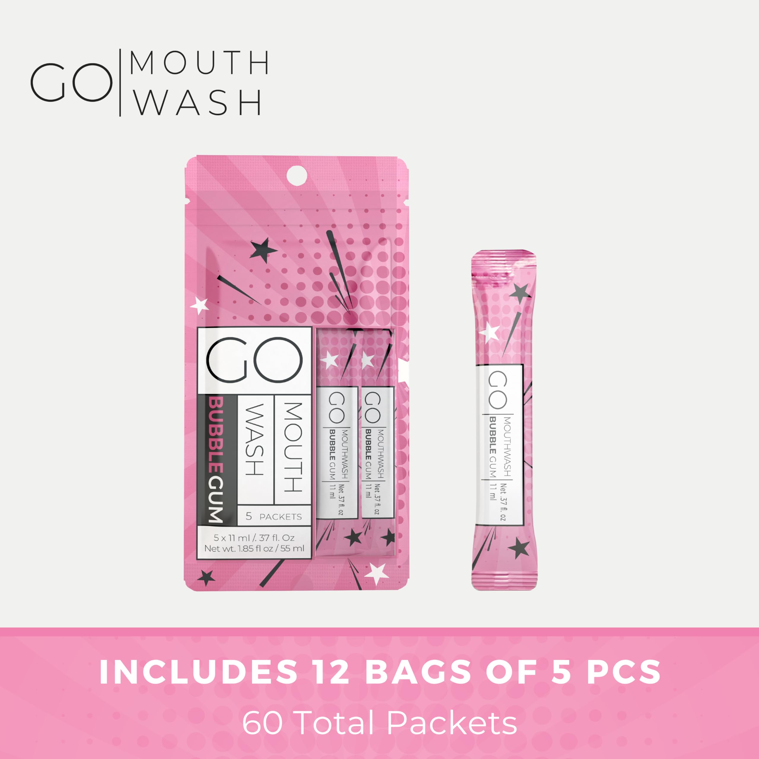 Go Mouthwash Bubblegum Packets offer kid-friendly daily rinsing with a tasty flavor.