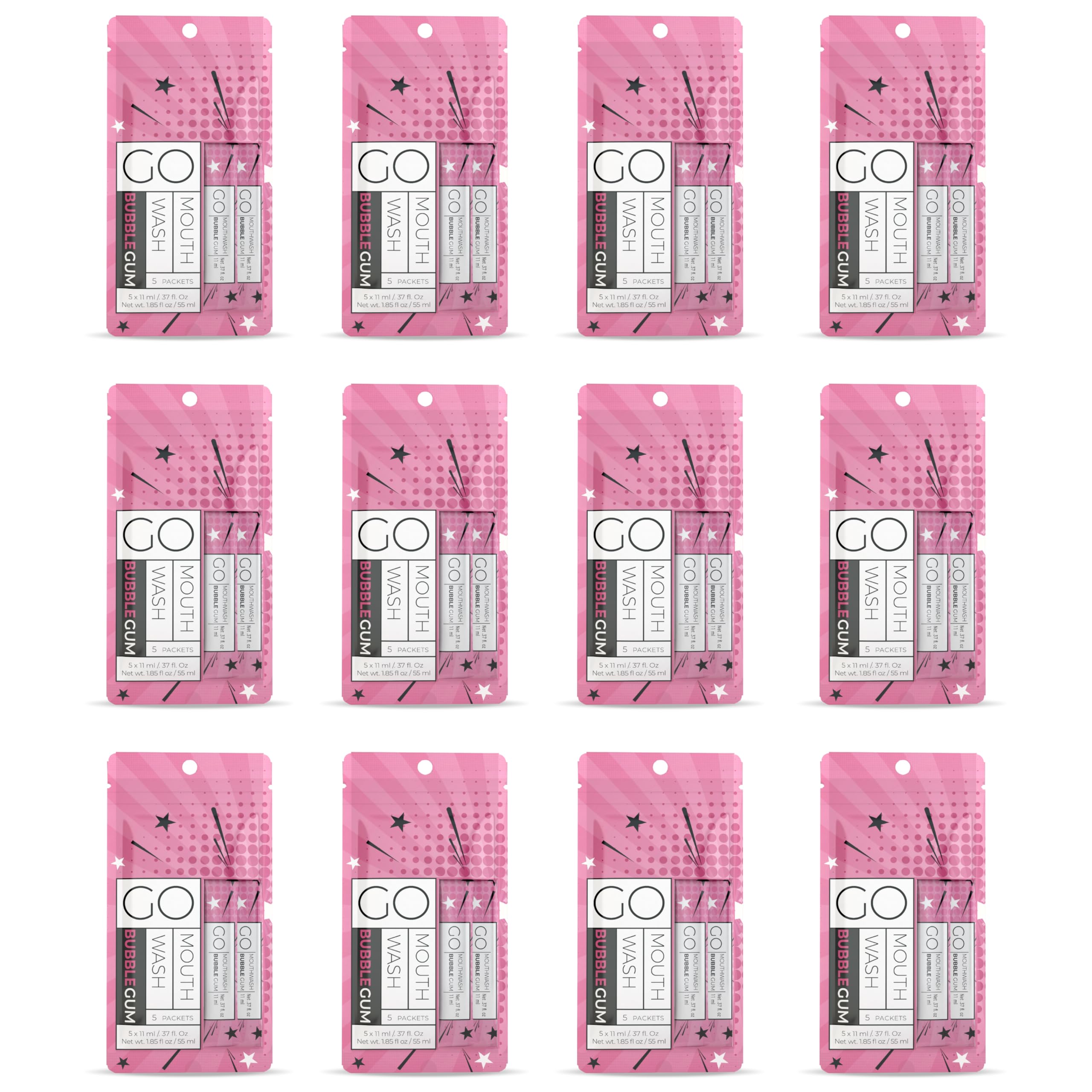 Go Mouthwash Bubblegum Packets provide on-the-go freshness and breath confidence.