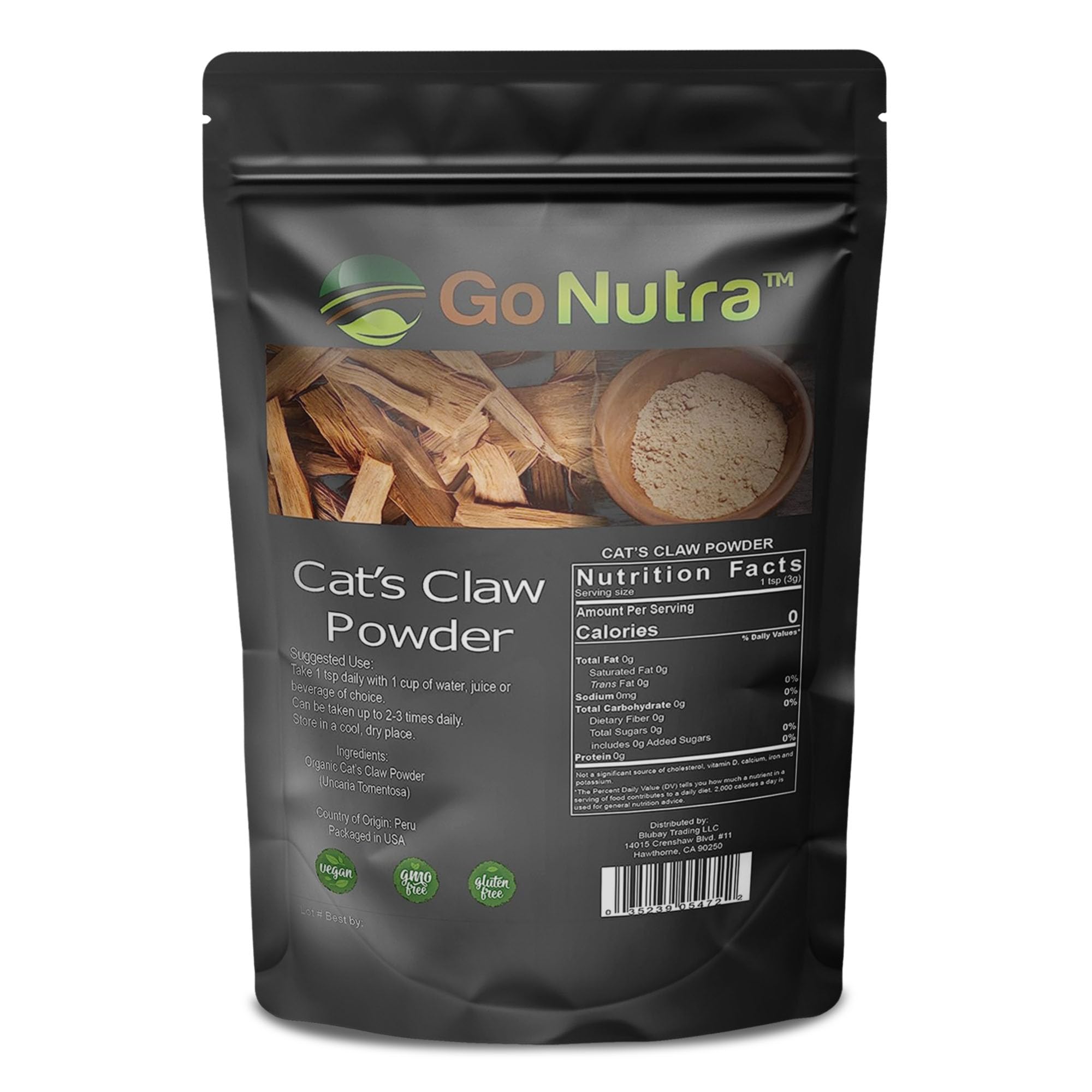 Go Nutra cat's claw powder antioxidant-rich profile