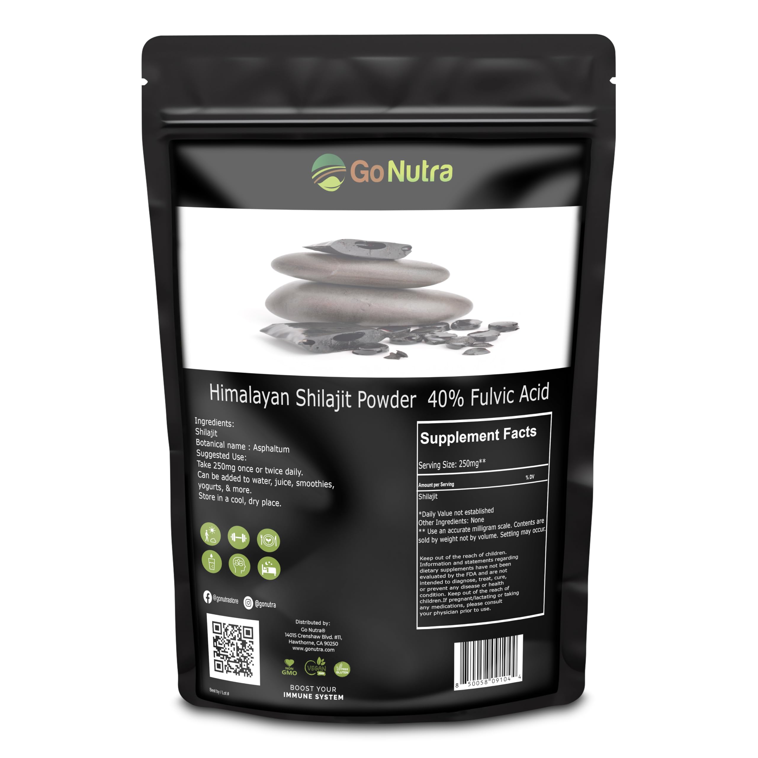 Go Nutra Shilajit Powder pure Himalayan extract for daily vitality and recovery.