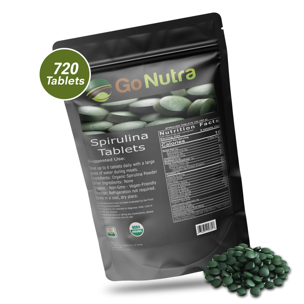 Go Nutra Spirulina tablets in daily routine image suggesting effortless wellness.