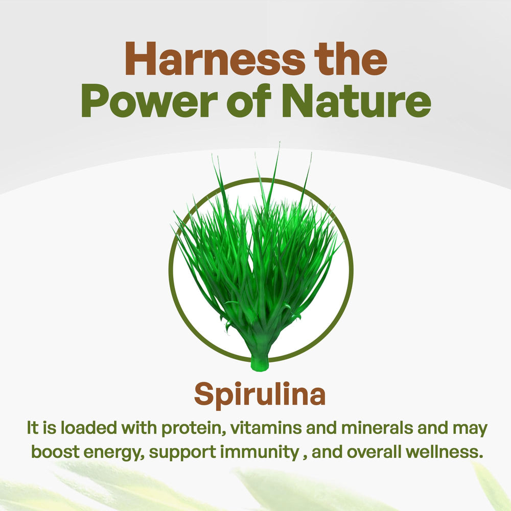 Go Nutra Spirulina tablets label emphasizes non-GMO, gluten-free, filler-free composition.