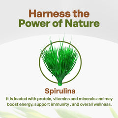 Go Nutra Spirulina tablets label emphasizes non-GMO, gluten-free, filler-free composition.