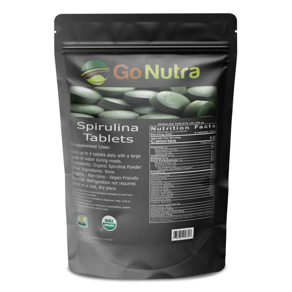 Go Nutra Spirulina tablets storage idea showing cool, dry place.