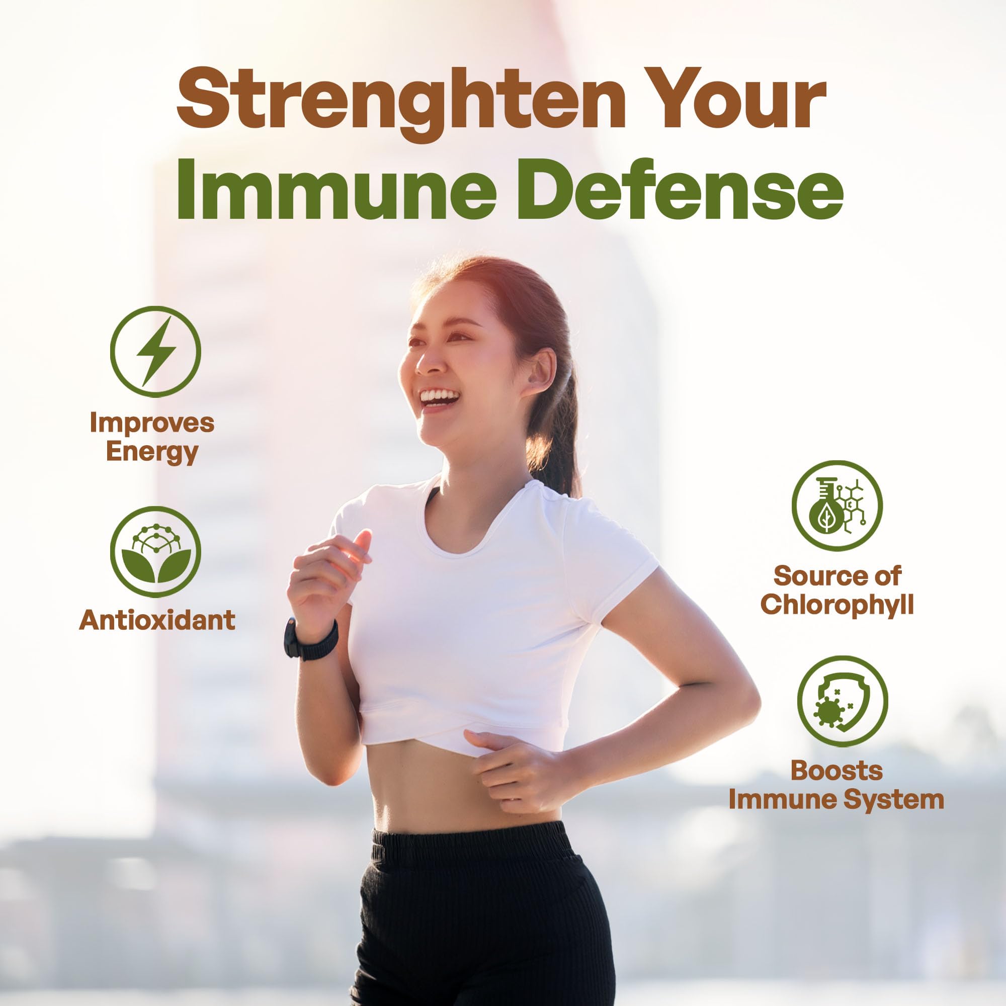 Go Nutra Spirulina tablets with vegan symbol conveys plant-based wellness option.