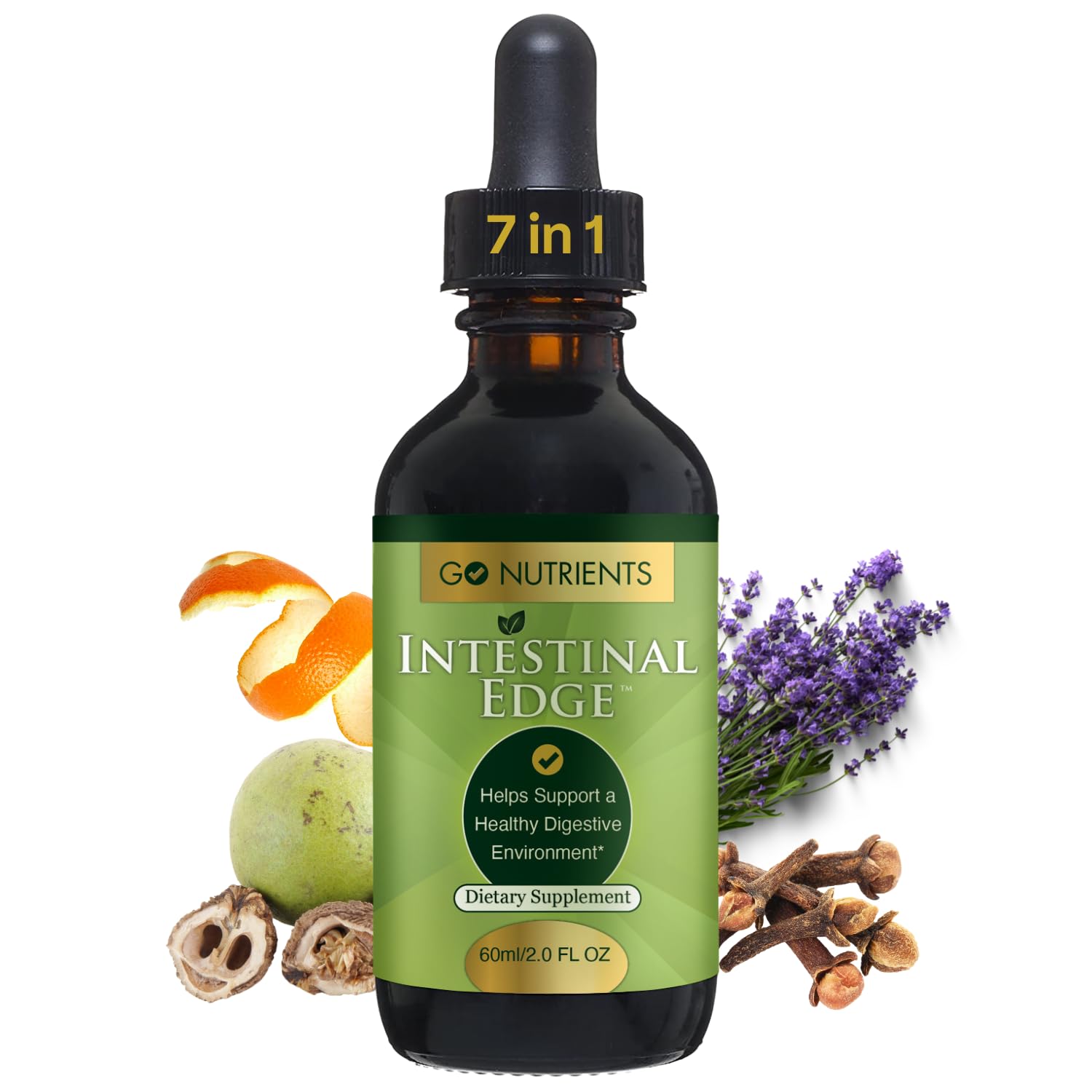 Go Nutrients Intestinal Edge bottle showing the detox liquid for daily gut support