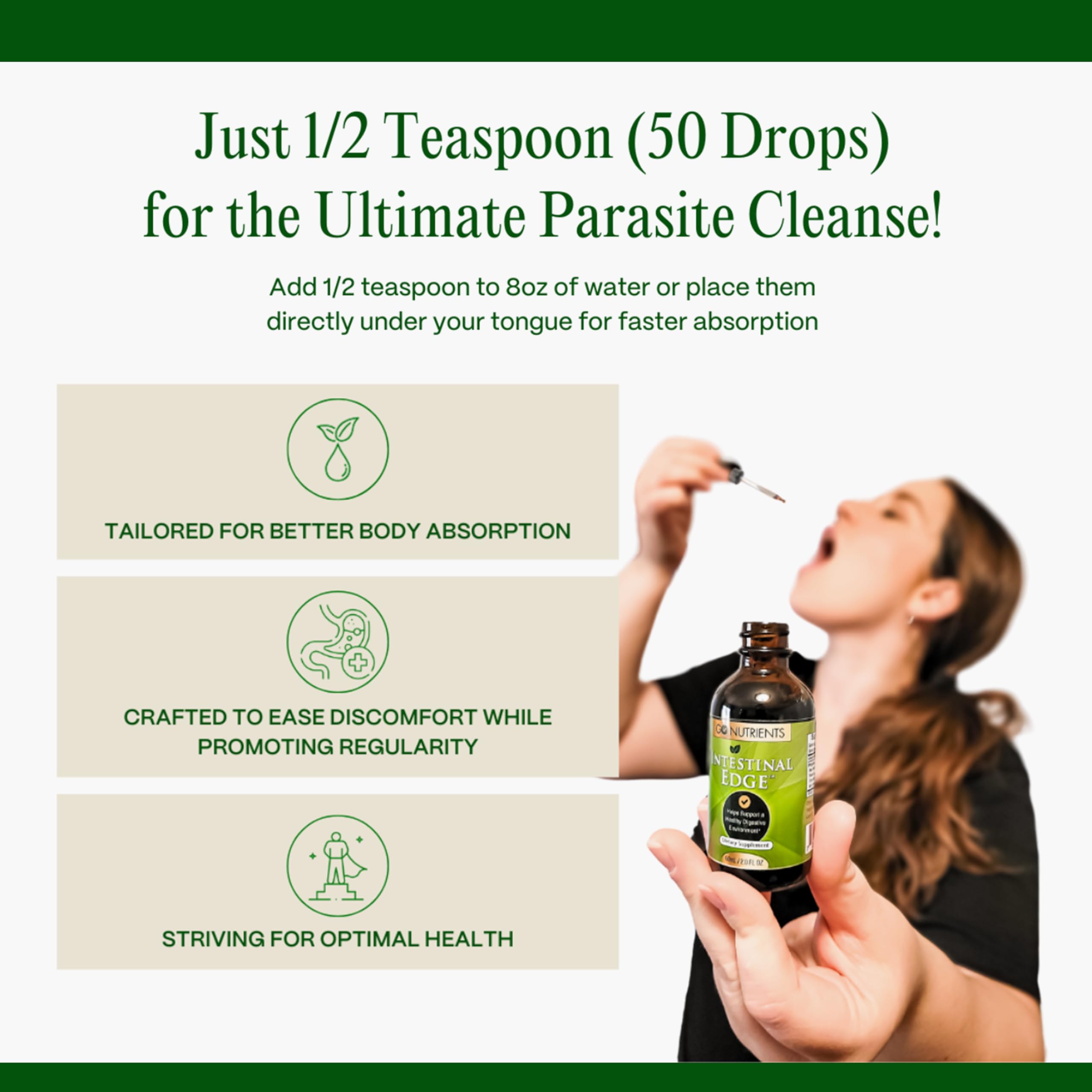 Go Nutrients Intestinal Edge orange peel note indicating soothing digestion
