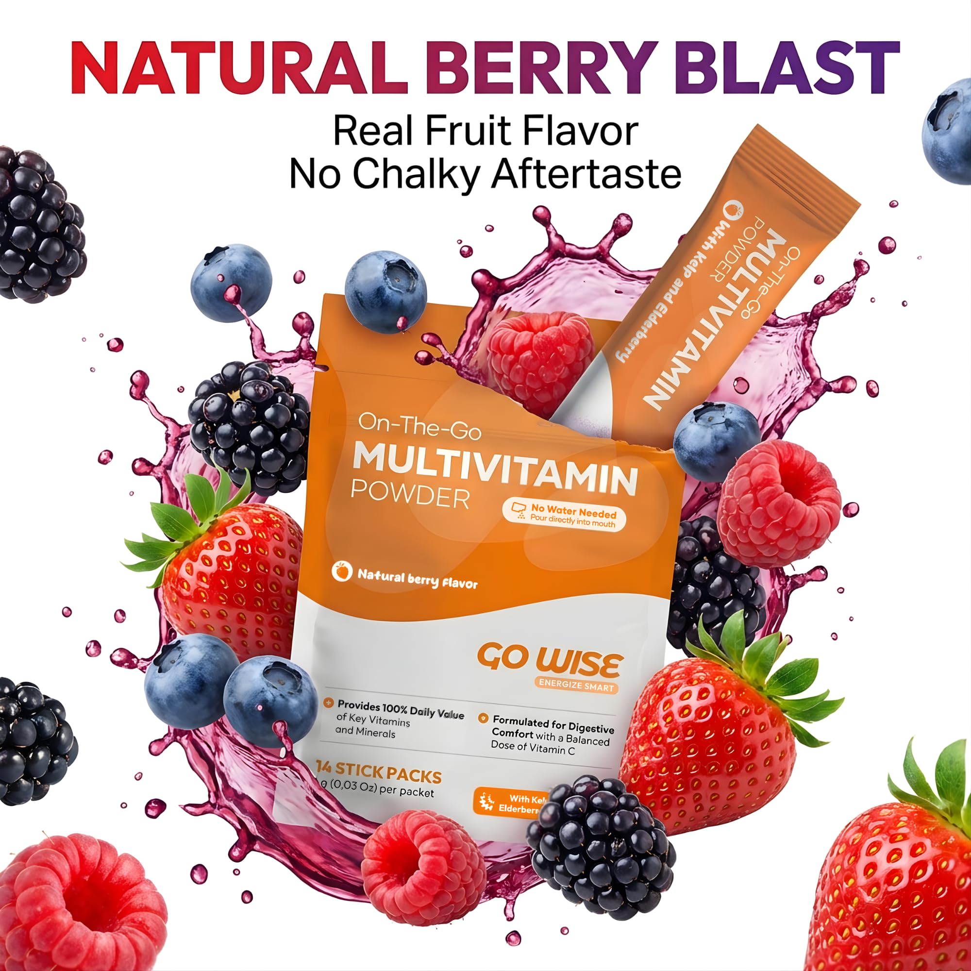 Go Wise On The Go natural berry flavor close-up with berries