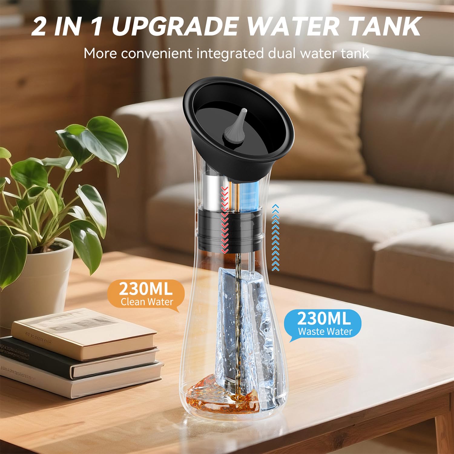 GOAKICHGO dual-tank design keeps clean water separate from waste for easier maintenance