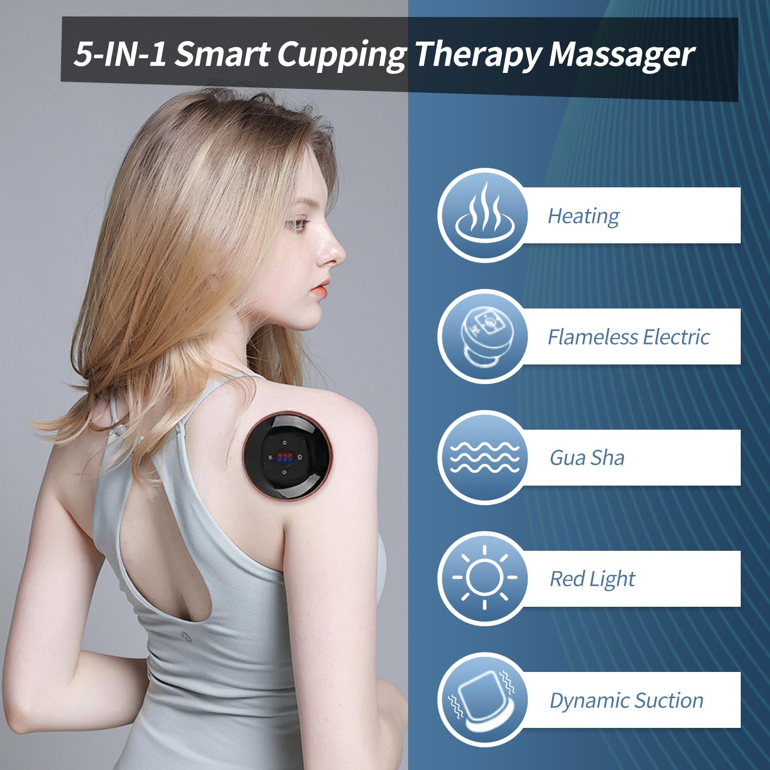 GOAKICHGO smart cupping massage device with intuitive control panel.