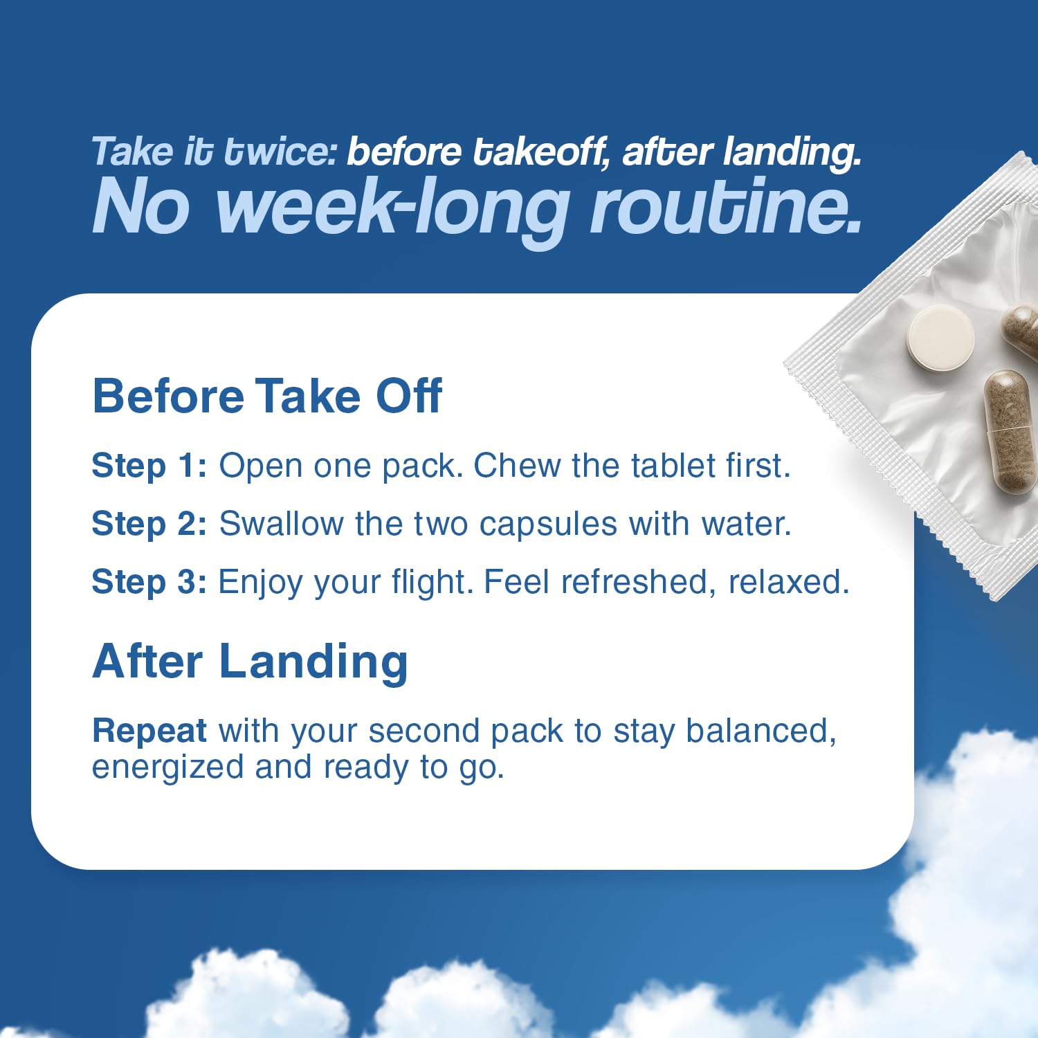 Goal Time Jetlag Relief Pills chewable tablet close-up for quick use.