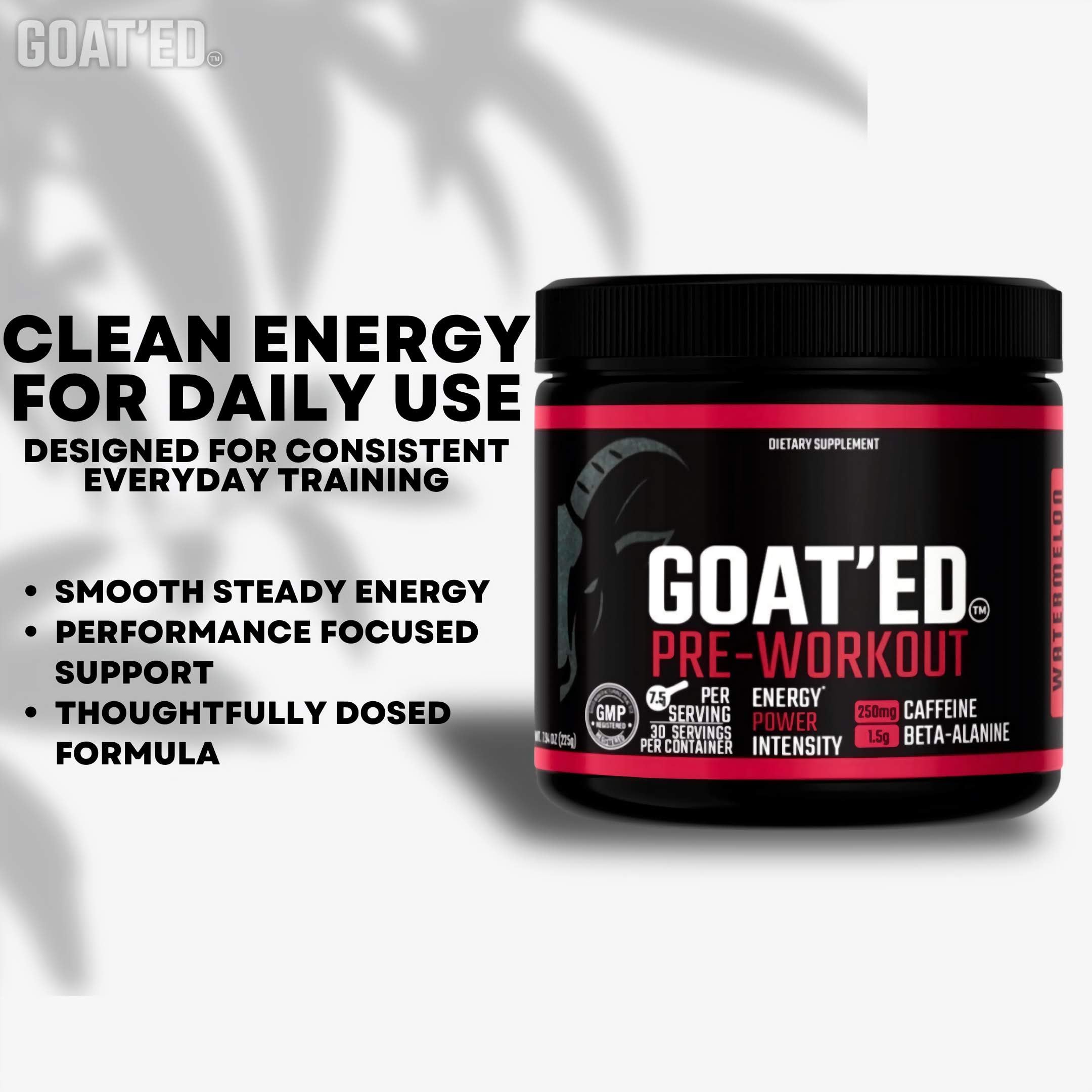 GOAT'ED Pre-Workout glass with mixed drink and clarity boost