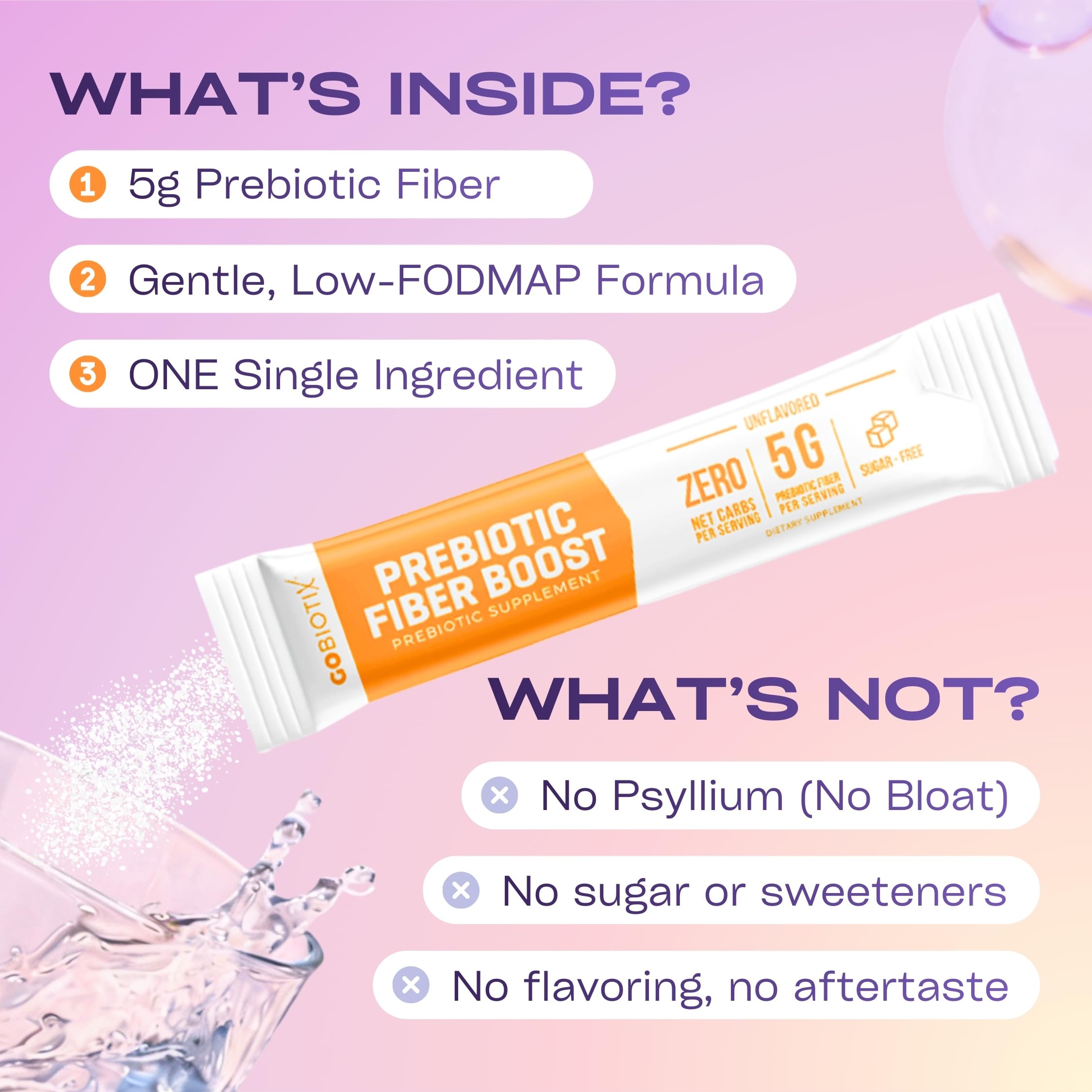 GoBiotix fiber powder in smoothie showcases versatile, tasteless nourishment for keto and plant-based routines.