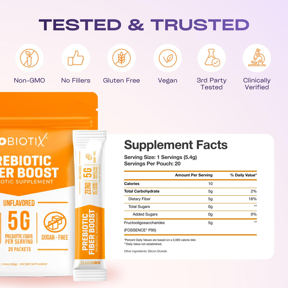 GoBiotix packaging label highlights organic, vegan, and gluten-free credentials for clean sourcing.