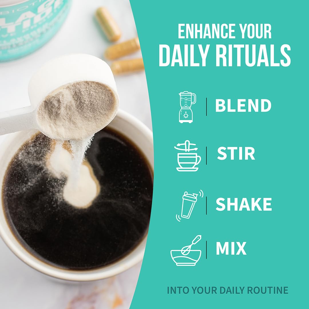 GOBIOTIX Collagen Powder dissolving in smoothie, silky texture