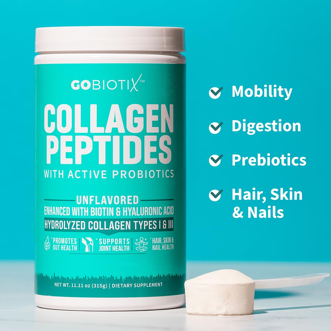 GOBIOTIX Collagen Powder lid close-up, high quality packaging