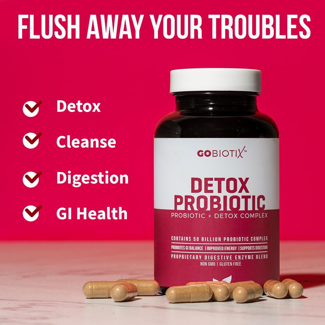 GOBIOTIX Detox Probiotic capsules ready for daily digestive support.