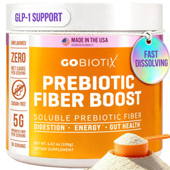 GOBIOTIX fiber powder with prebiotics for digestive support.