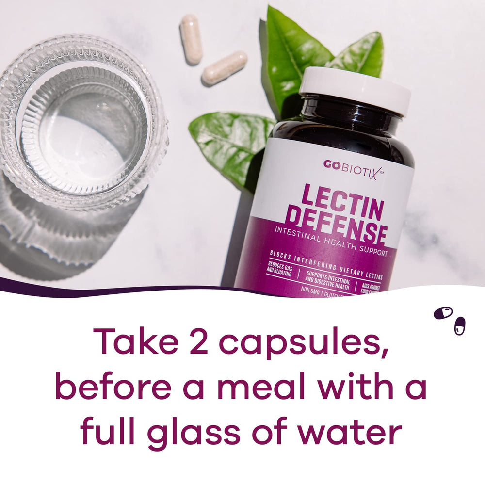 GOBIOTIX Lectin Defense capsules closeup—MSM and enzymes for digestion.