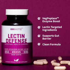 GOBIOTIX Lectin Defense ingredients list featuring MSM and enzymes