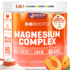 GoBiotix magnesium glycinate powder bottle for high absorption daily calm
