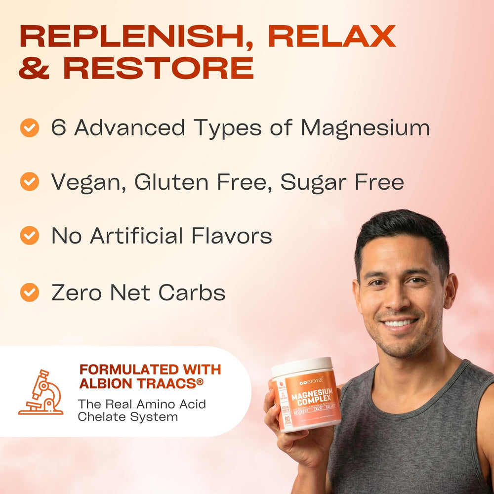GoBiotix magnesium glycinate powder label with non-GMO ingredients