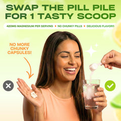 GoBiotix magnesium glycinate powder dissolving in water for easy daily hydration.