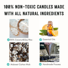 GOCANDLES Coconut Soy Wax label close-up showing clean ingredients.
