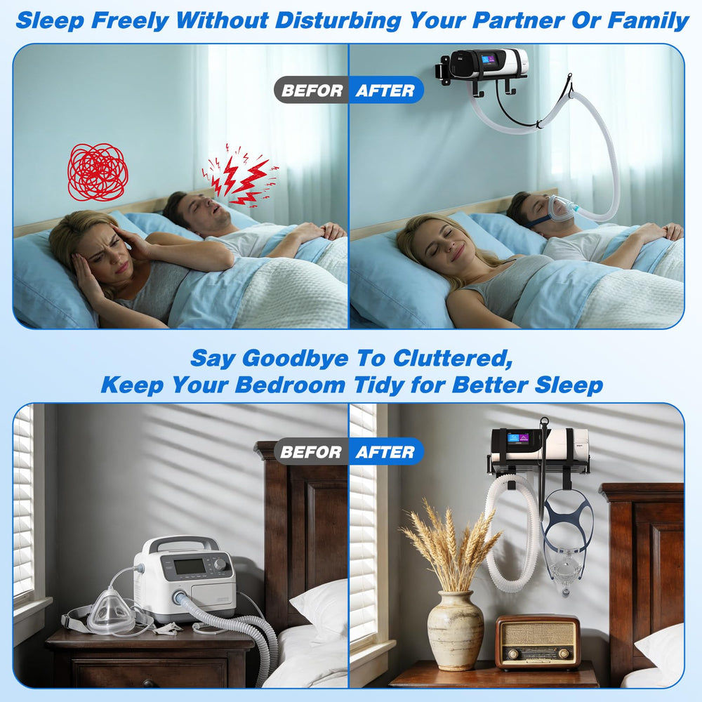 Godboat CPAP bedside organizer reduces bed clutter and noise.