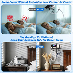 Godboat CPAP bedside organizer reduces bed clutter and noise.