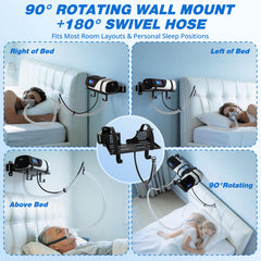 Godboat CPAP wall hooks lift mask and tube off surfaces for cleanliness.