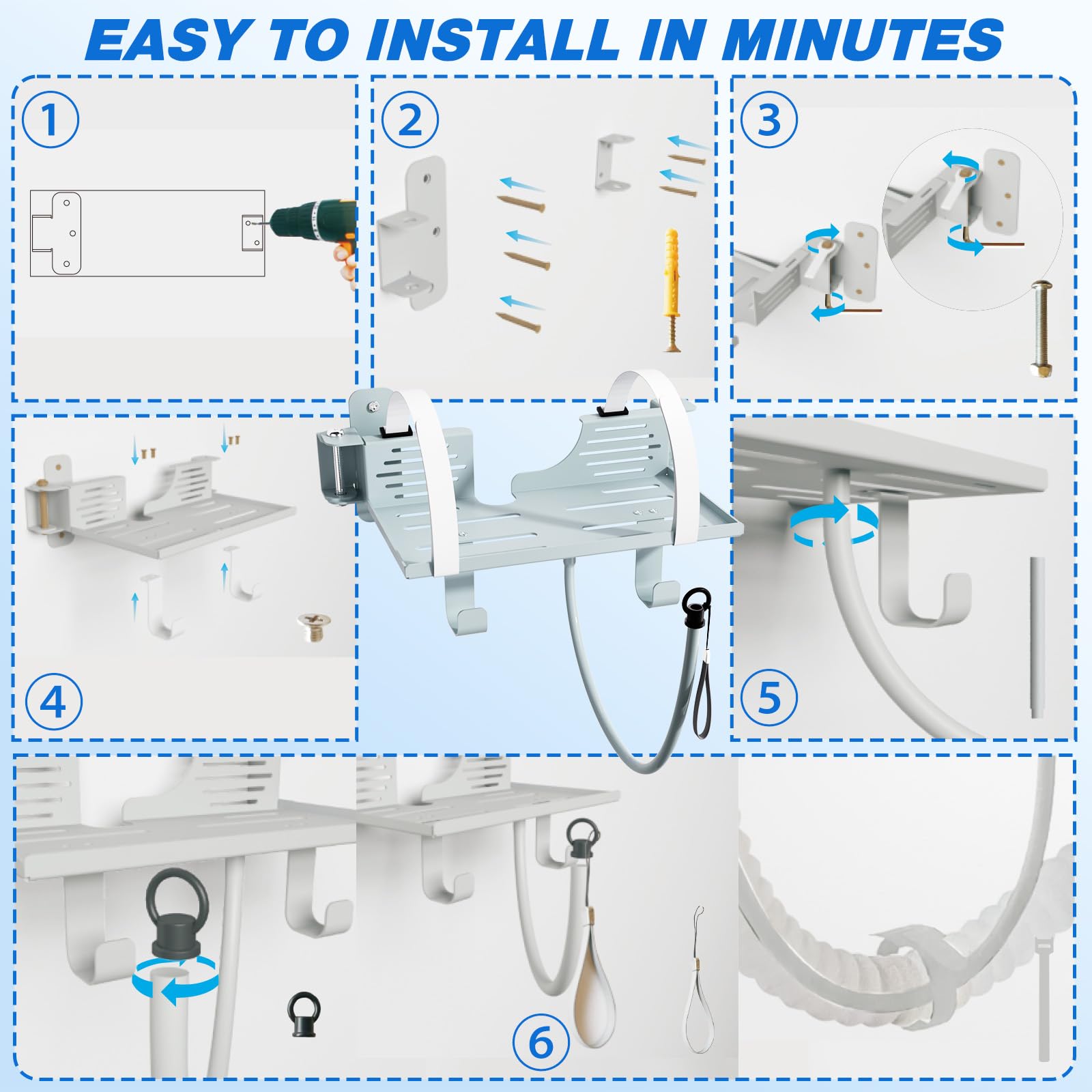 Godboat CPAP wall-mount shelf design enhances a calm, minimalist bedroom aesthetic