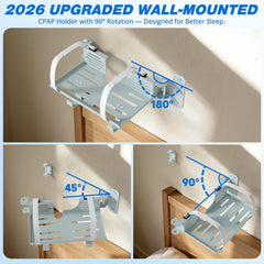 Godboat CPAP wall-mount shelf bedside-setup keeps hose quiet and away from the bed