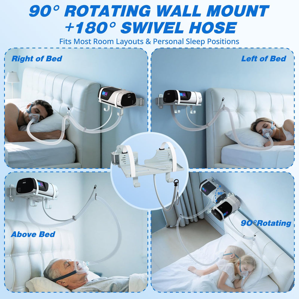 Godboat CPAP wall-mount shelf metal-mount holds up to 20 lbs for a durable bedside setup