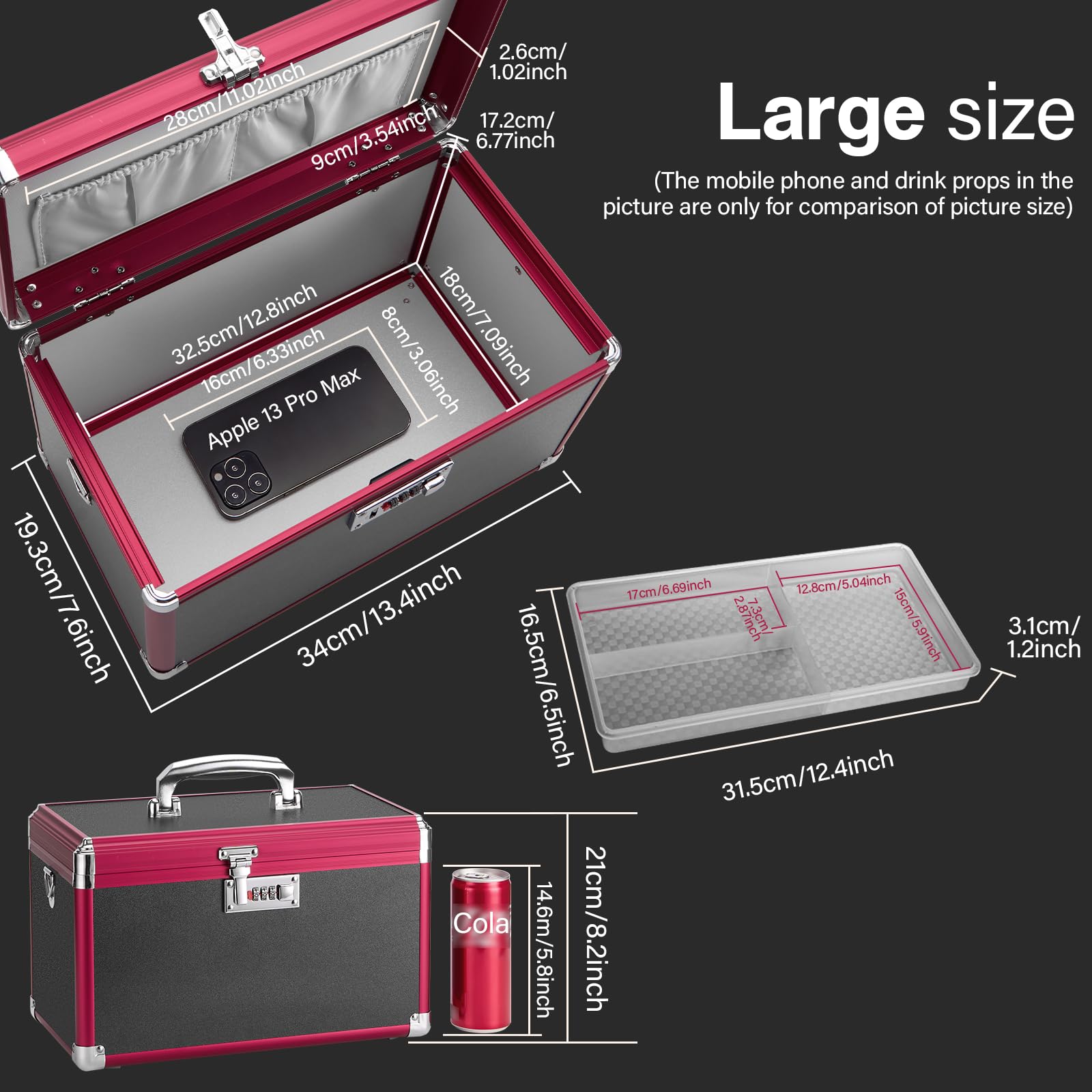 GODLONSEN Medicine Lock Box open tray shows easy access to supplies.
