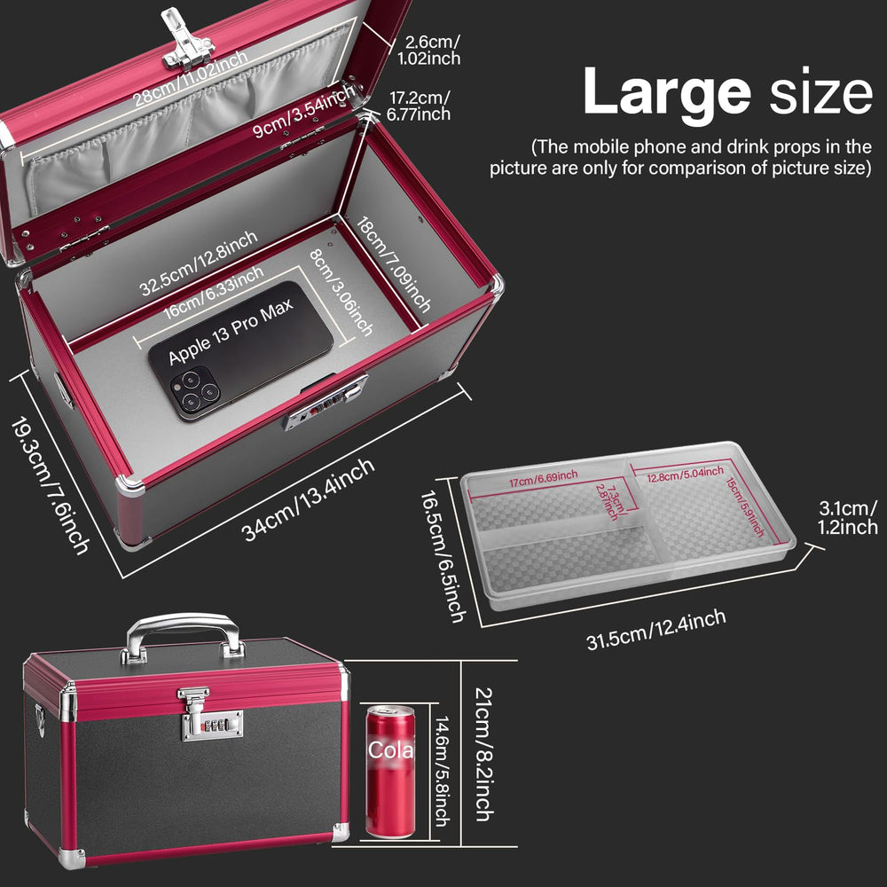 GODLONSEN Medicine Lock Box open tray shows easy access to supplies.