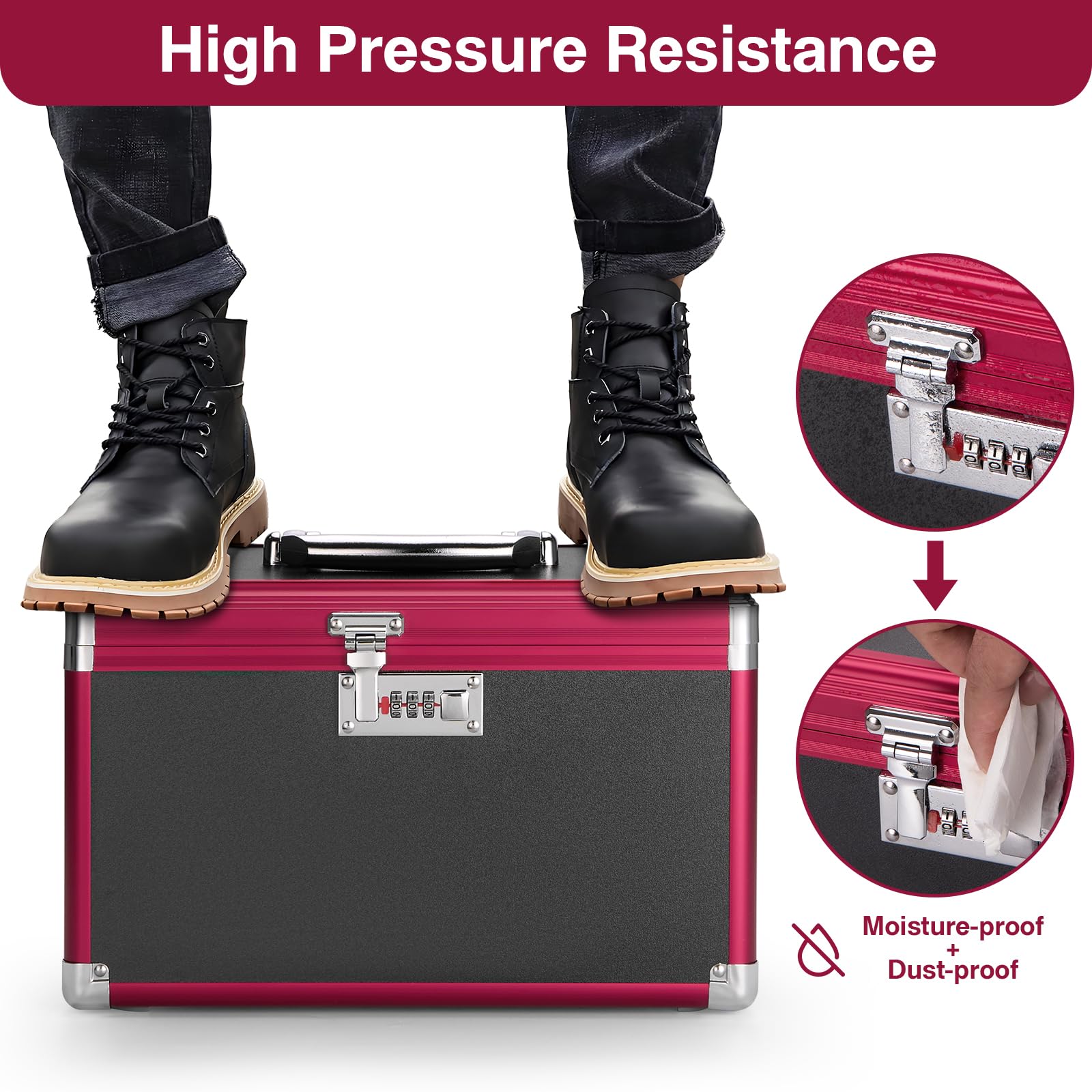GODLONSEN Medicine Lock Box with shoulder strap for portable use.