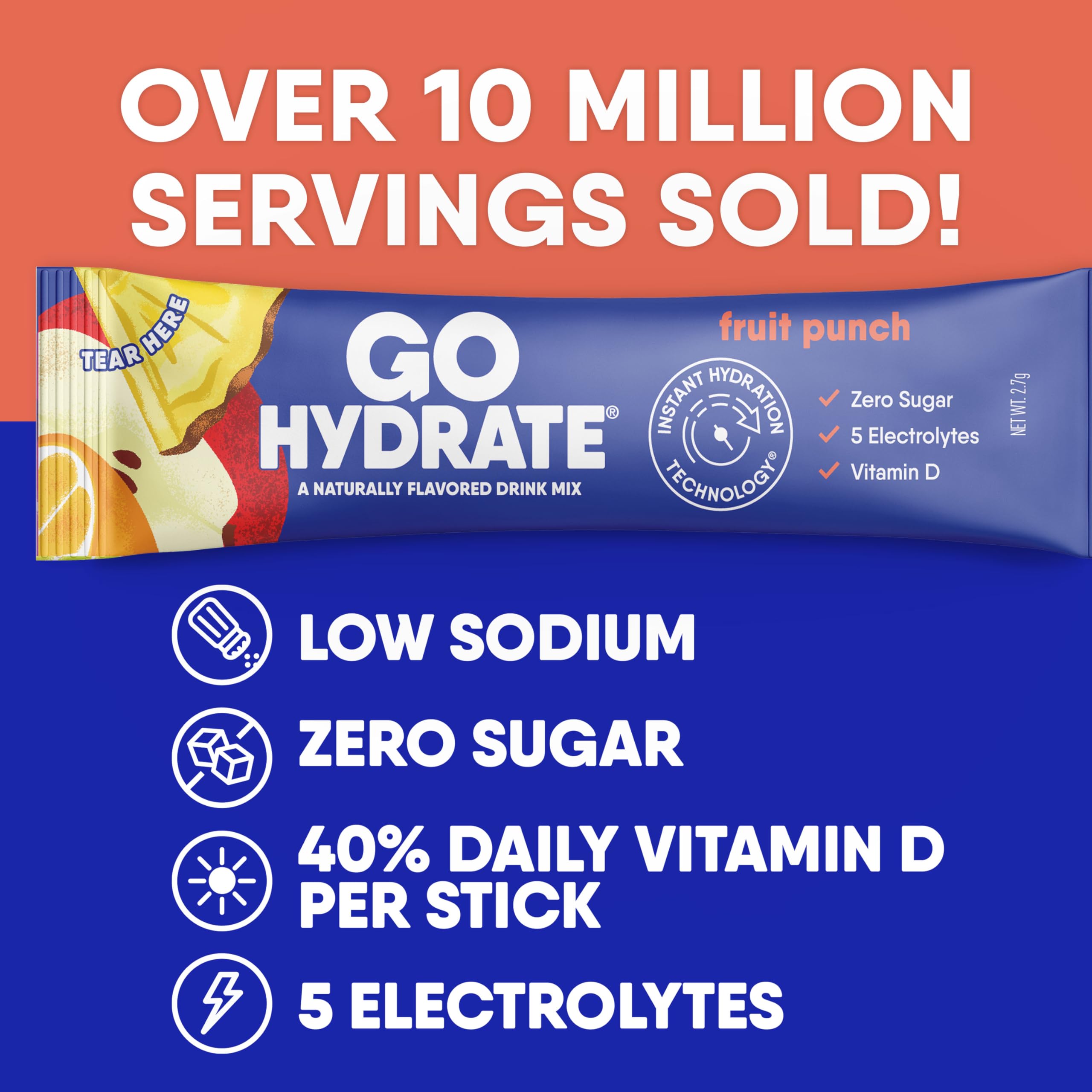 GoHydrate glass with dissolved powder ready to sip and refresh.