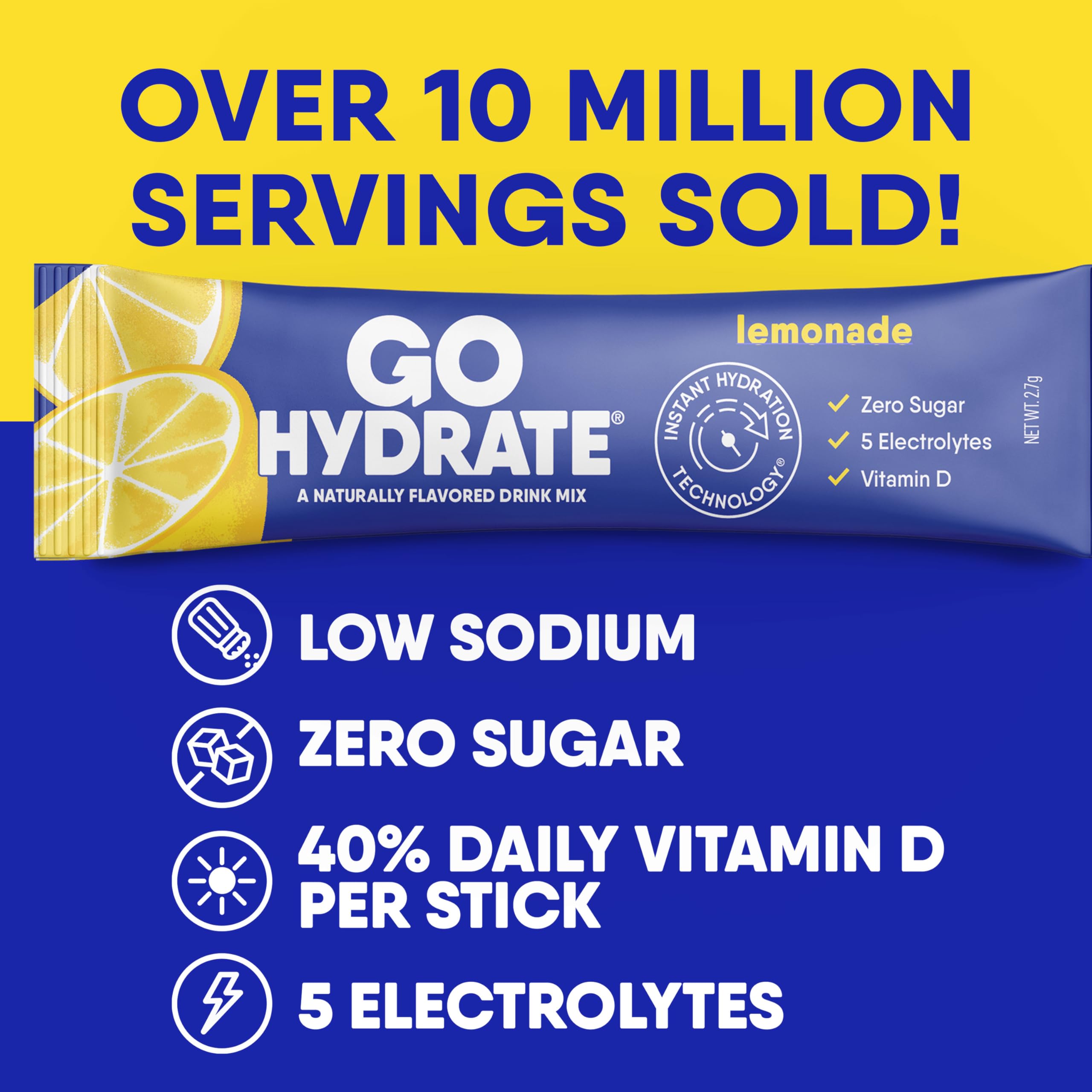 GoHydrate isotonic formula with five electrolytes for fast absorption.