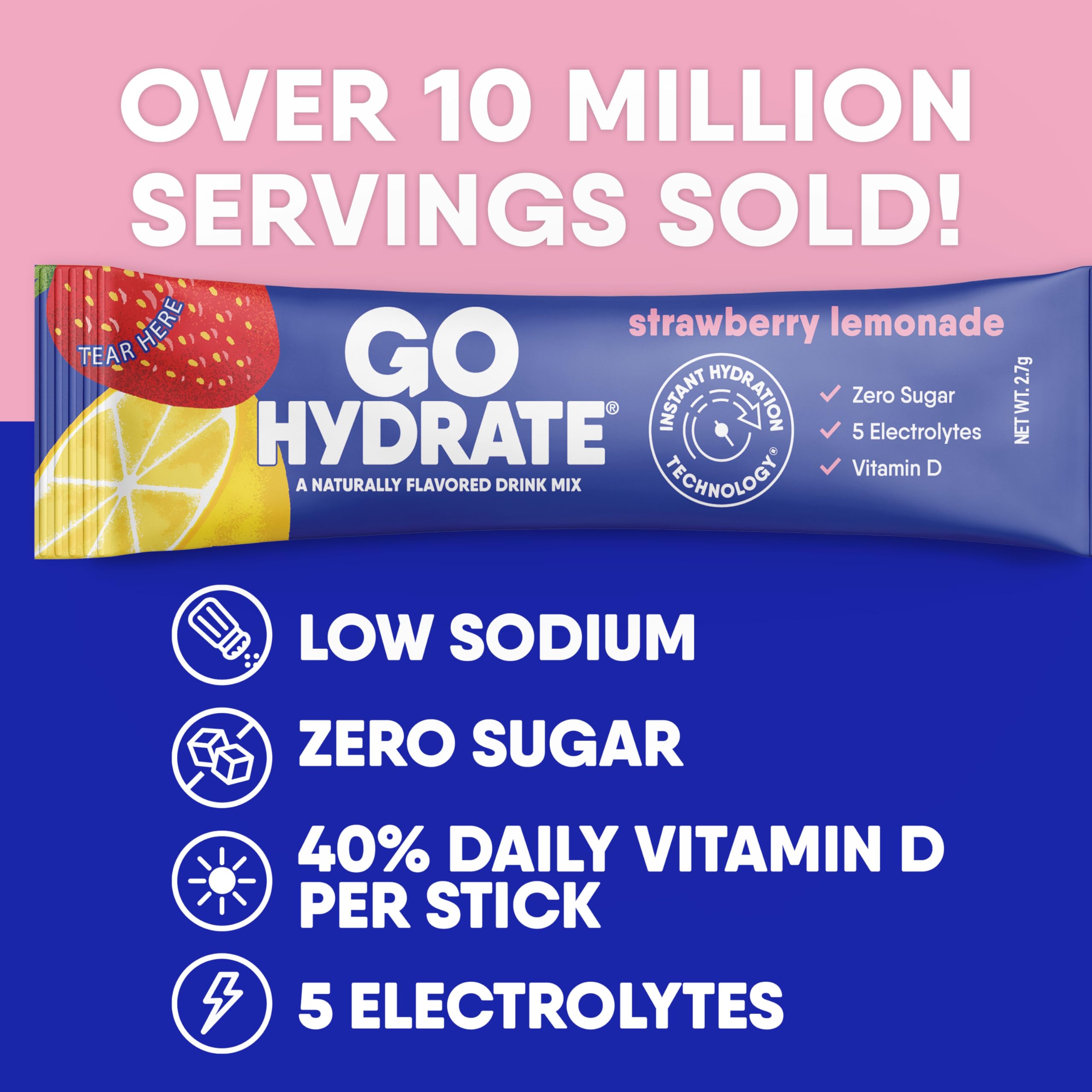 GoHydrate packets with vitamin D3 for daily nutrient support.