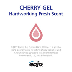 GOJO Cherry fragrance provides a pleasant cherry scent after use.