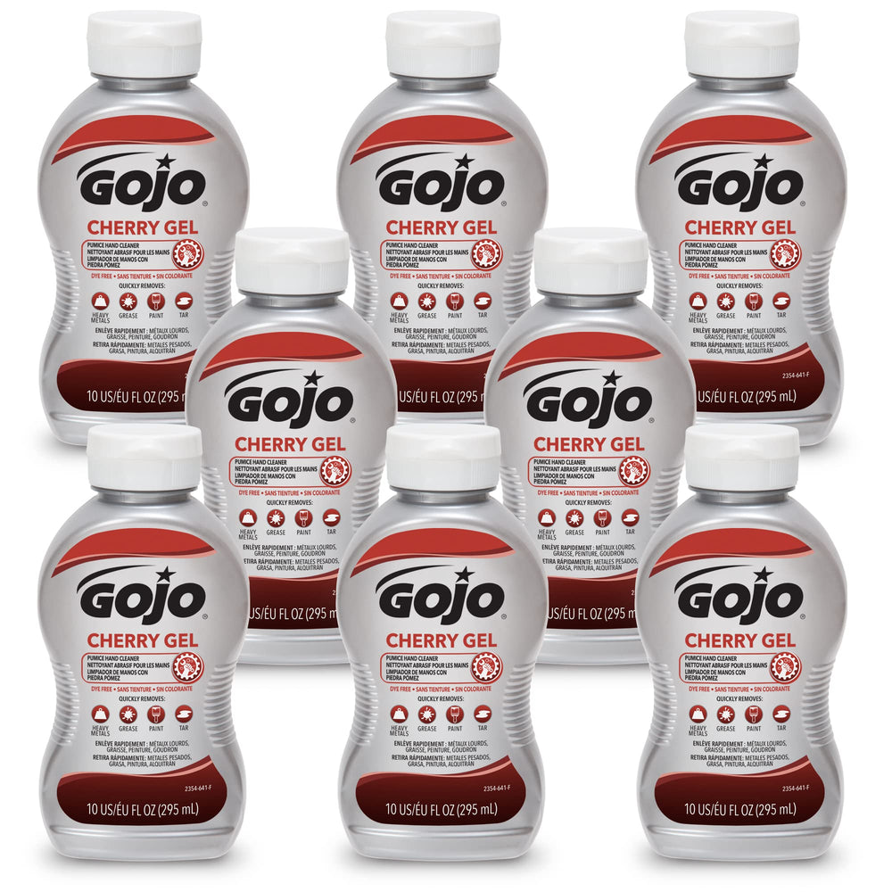 GOJO Cherry Gel Pumice Hand Cleaner bottle ready for heavy-duty grime removal