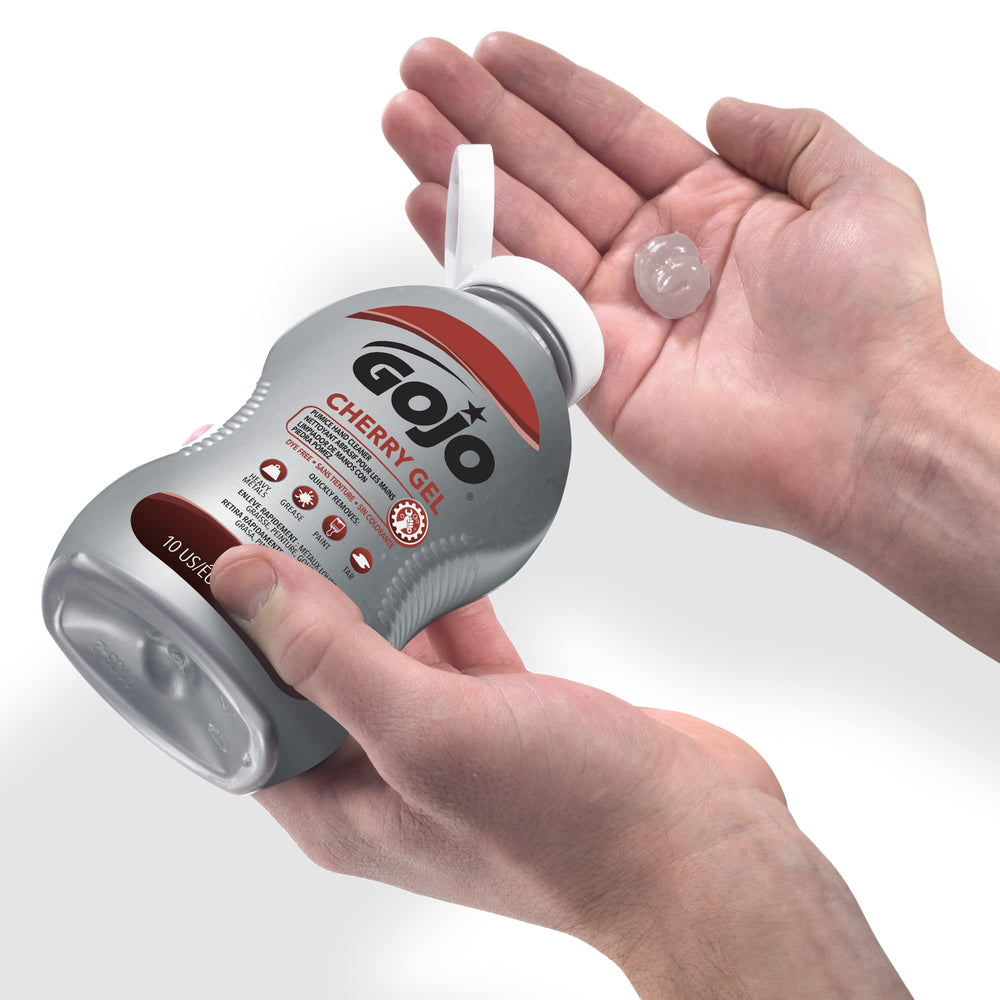 GOJO Cherry Gel Pumice Hand Cleaner on hands after washing feels refreshed