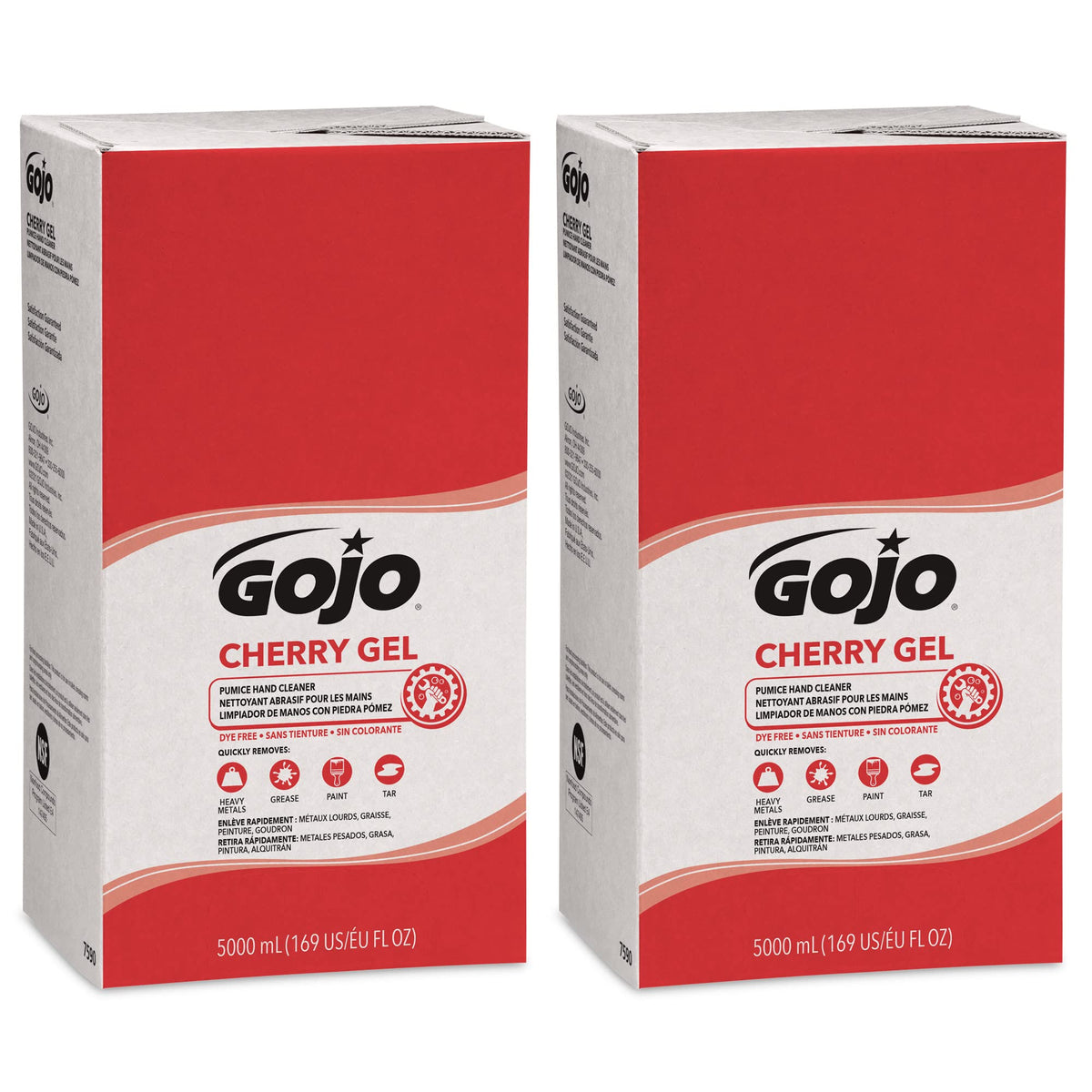 GOJO Cherry Gel Pumice refill 5000ml front view for easy restocking.