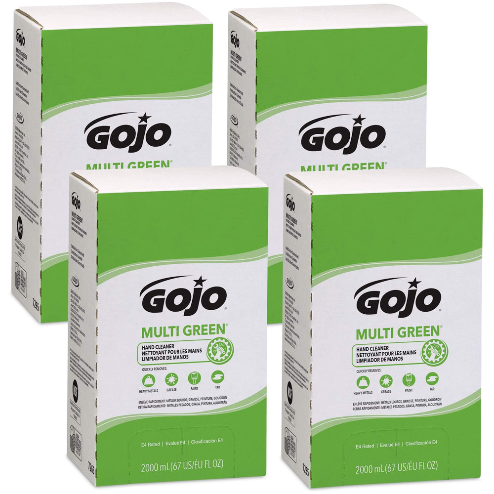 GOJO Multi Green hand cleaner with natural citrus pumice scrubbers remove embedded grime safely.