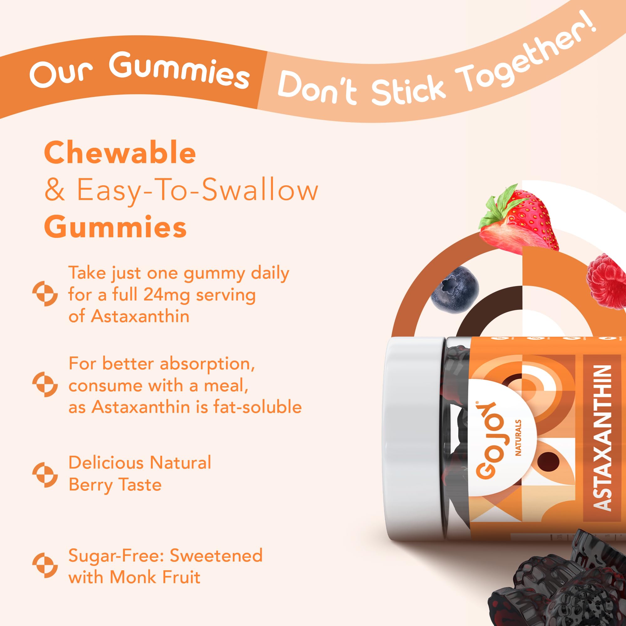 GOJOY NATURALS gluten-free and soy-free gummies fit gluten-conscious routines.