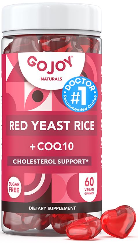 GoJOY Naturals sugar-free red yeast rice gummies bottle for heart wellness support