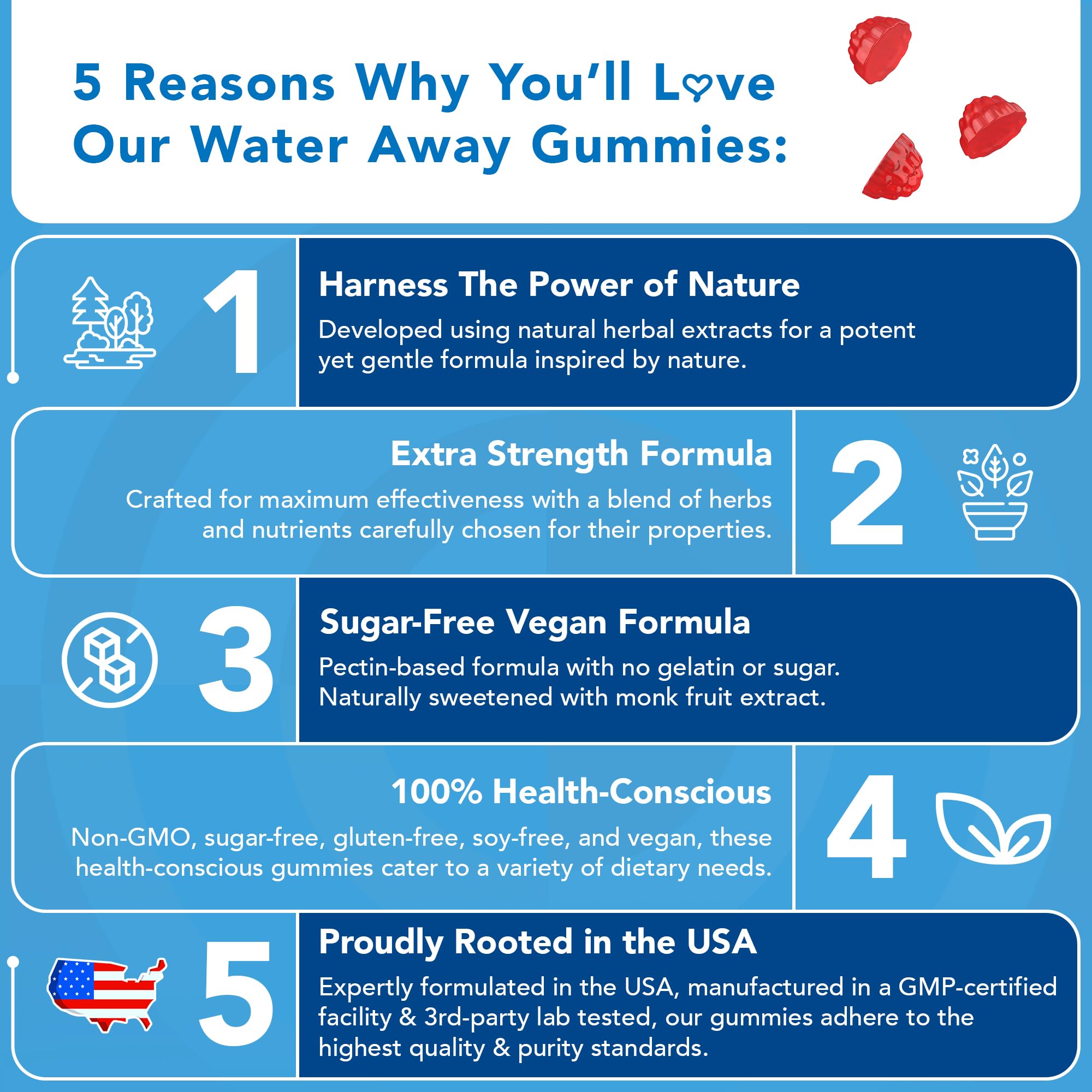 GOJOY Water Away Gummies fruit flavor emphasizes enjoyable, sugar-free hydration