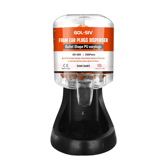 GOL-SIV ear plugs dispenser front view showing quick access