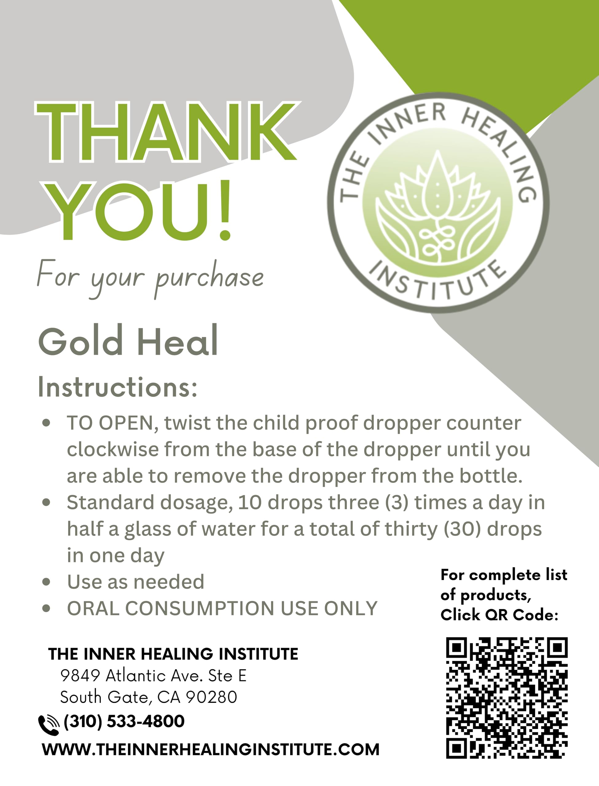 Gold Heal liquid drops poured into water for convenient, gentle daily use.